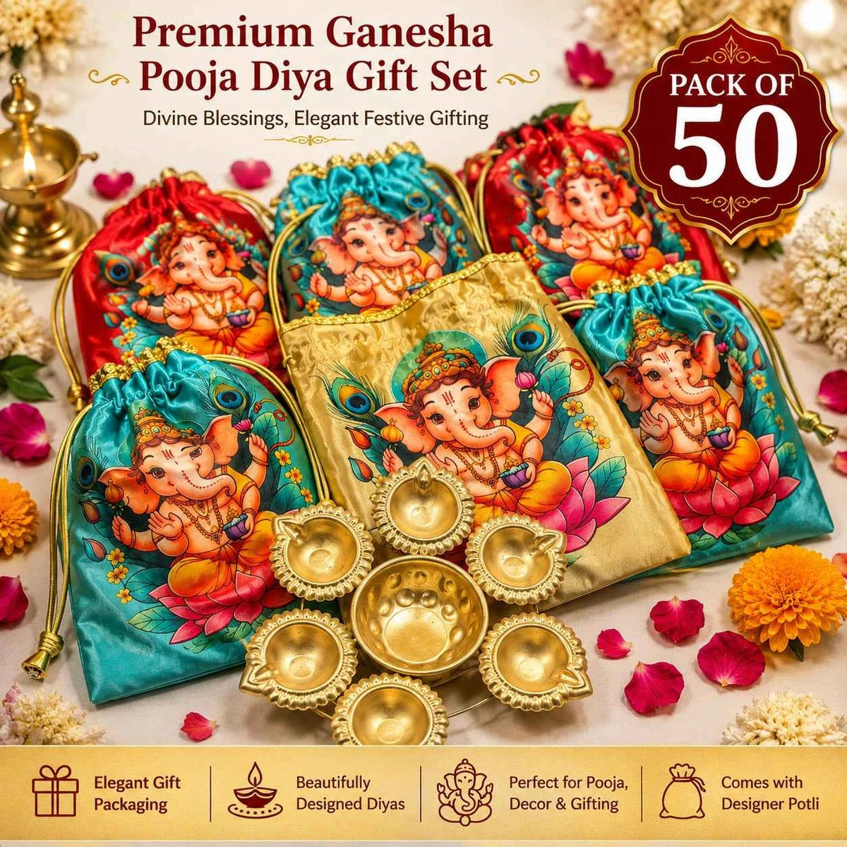 Ganesh Ji Potli & Urli Gift Set