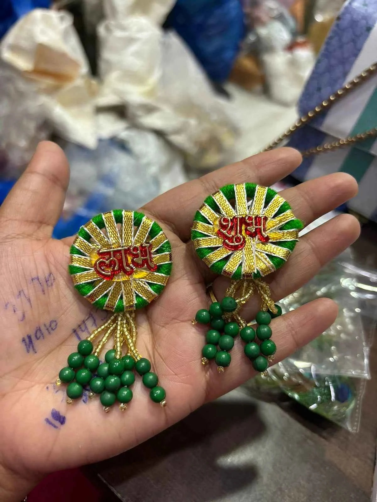 Pearl Design Shubh Labh Wall Hanging for Diwali Decor