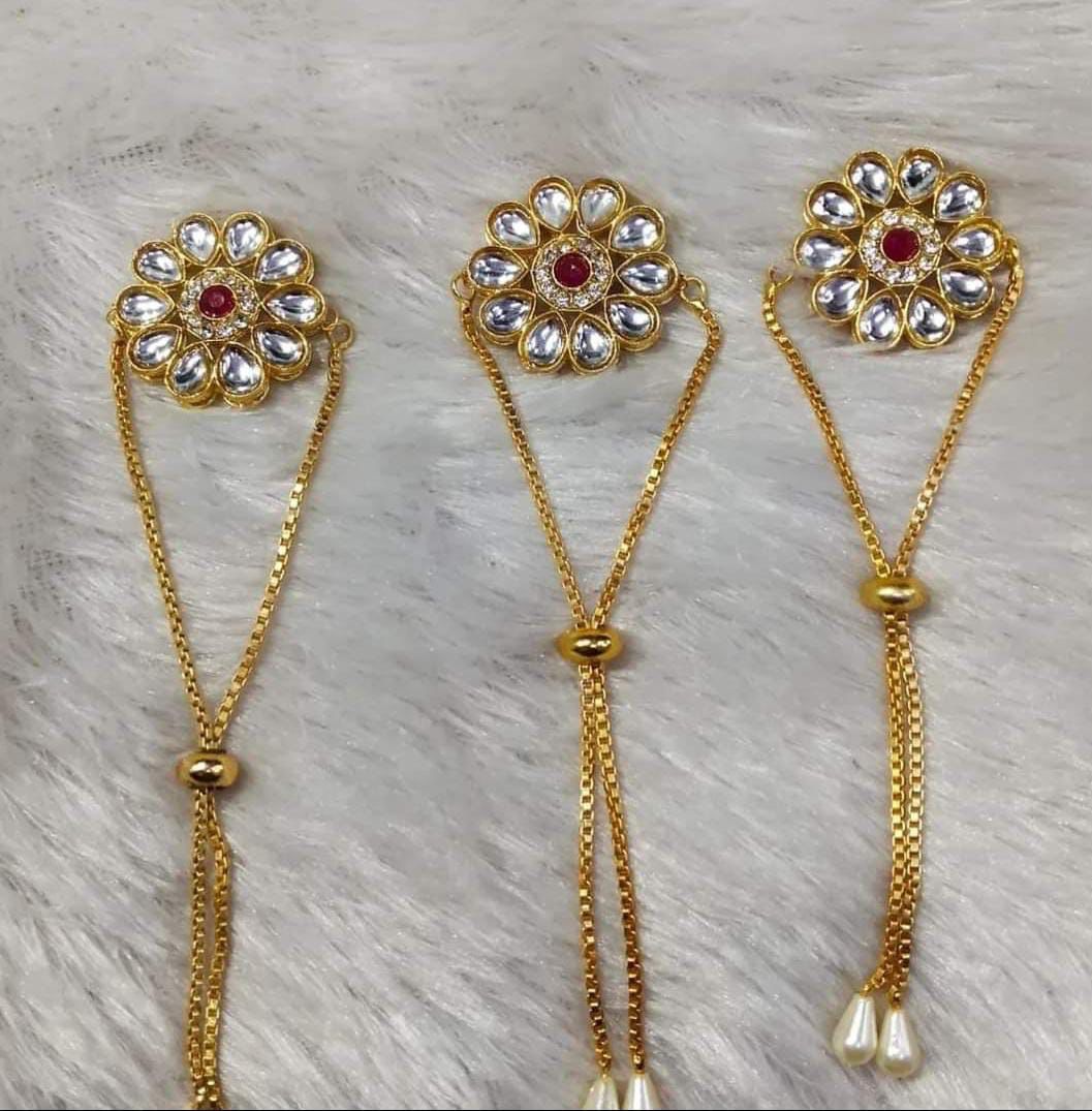 Elegant kundan bracelet jewelry perfect for weddings, ethnic wear and traditional celebrations