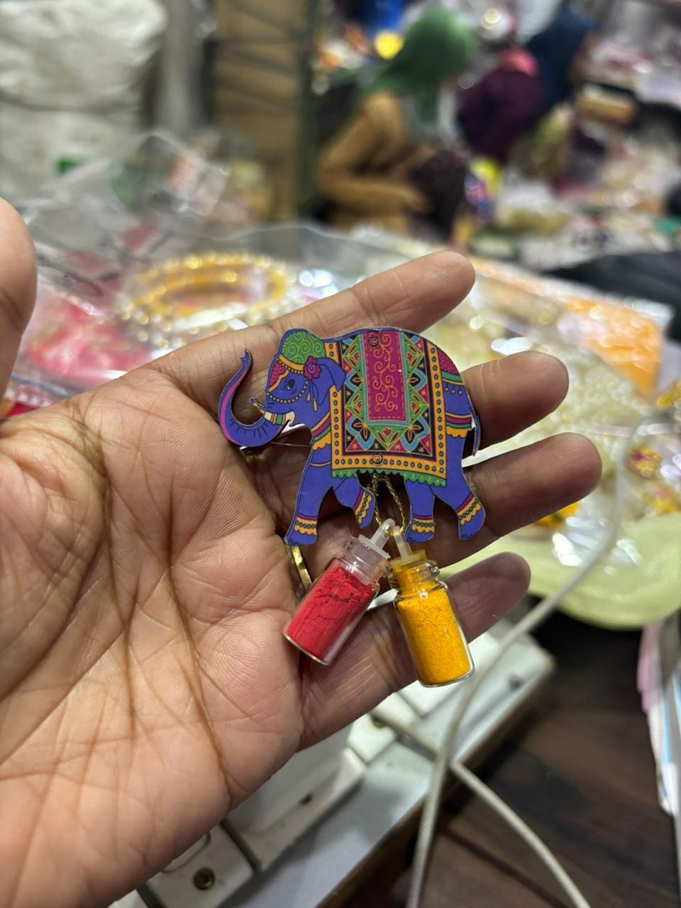 Elephant design haldi kumkum set for pooja rituals and festive ceremonies
