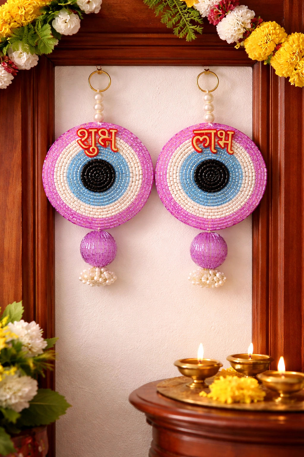Acrylic Shubh Labh hanging set for Diwali door decoration