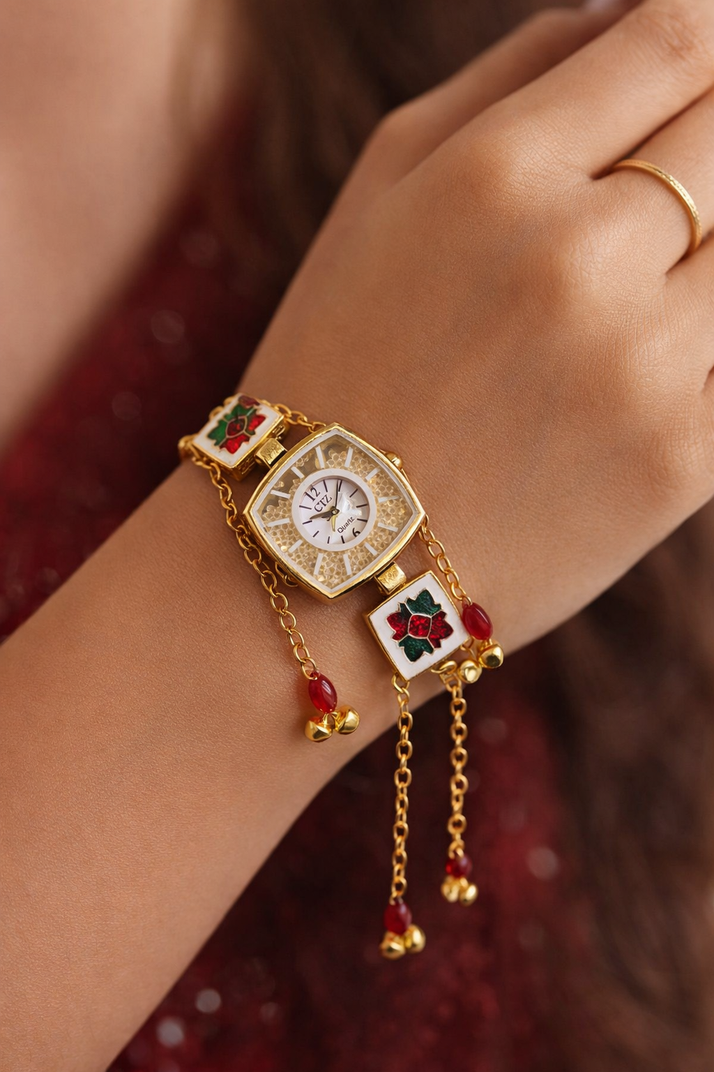 Kashmiri Handmade Bracelet Watch for Women Traditional Ethnic Wrist Watch