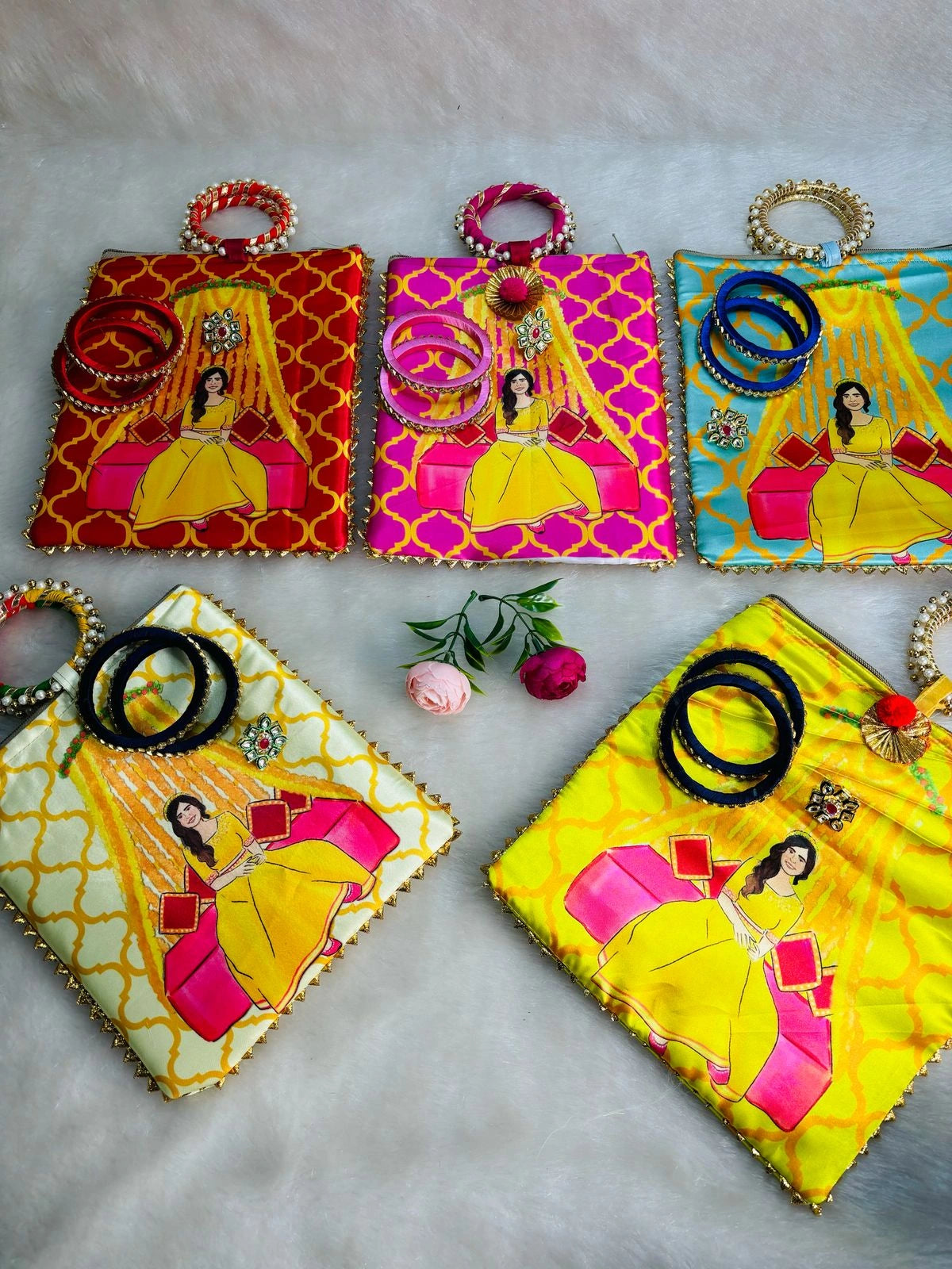 Haldi Mehndi bridal hamper beautifully arranged for traditional Indian wedding ceremonies