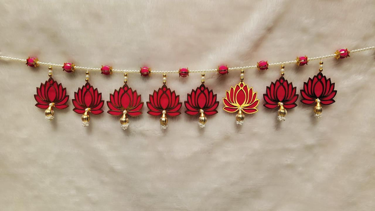 Lotus design bandarwal decorative toran for home door and festive decoration