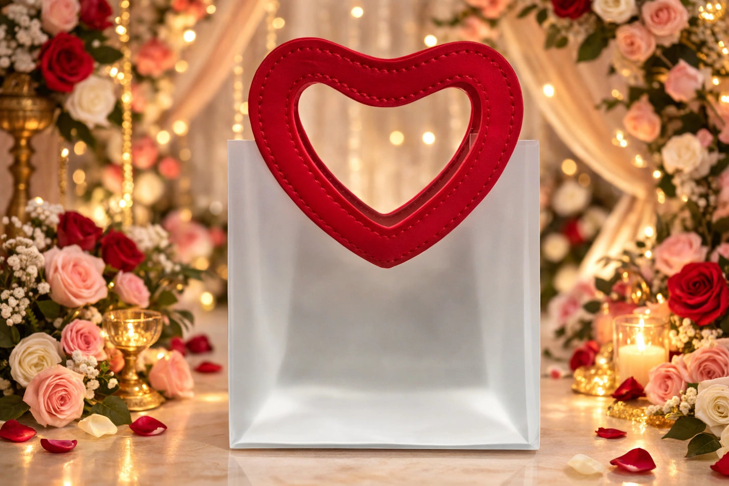 Romantic love theme idol for Valentine gift hamper decoration with couple design