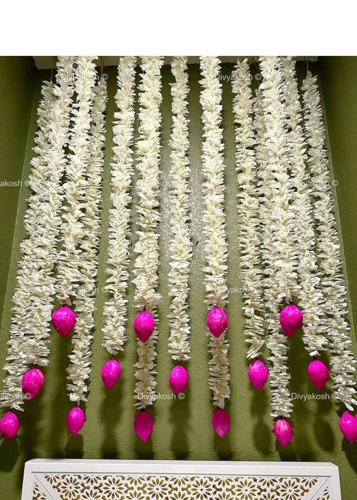 Artificial Mogra Lotus Hanging for Home Temple Decoration