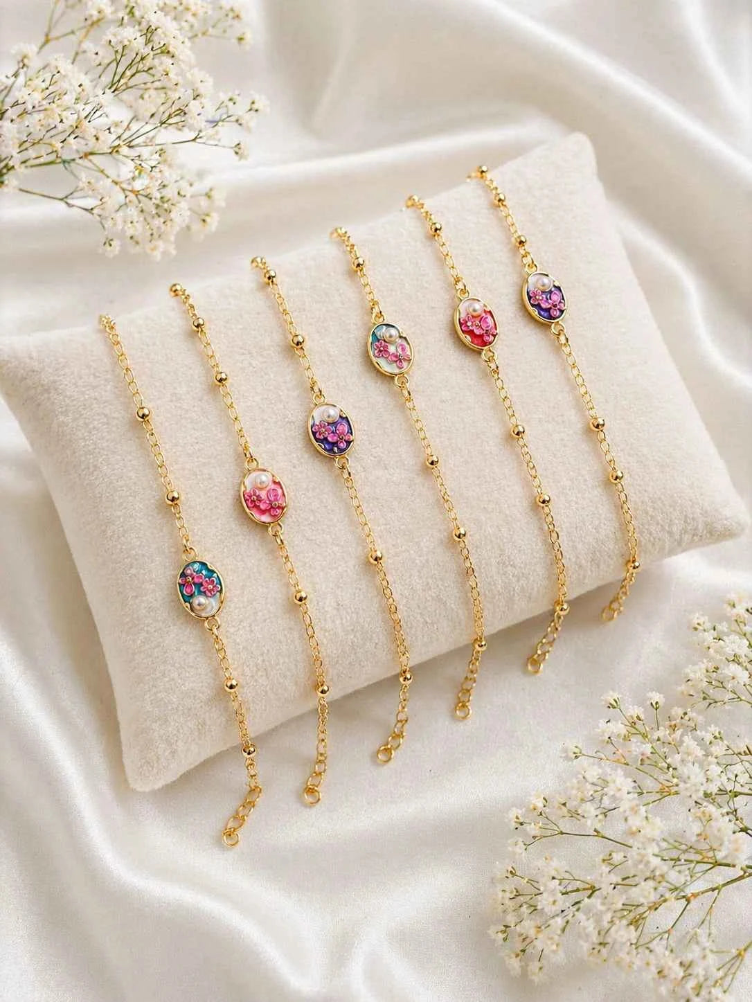 Premium Oval Floral Rakhi for Brother | Elegant Designer Rakhi Gift for Raksha Bandhan