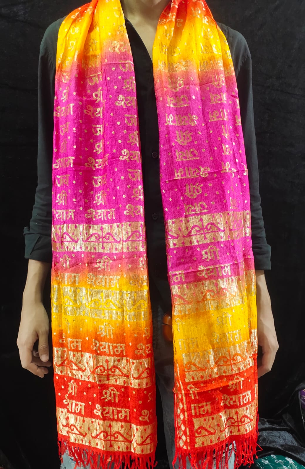 Religious Ram Naam dupatta for pooja, temple visit and spiritual events