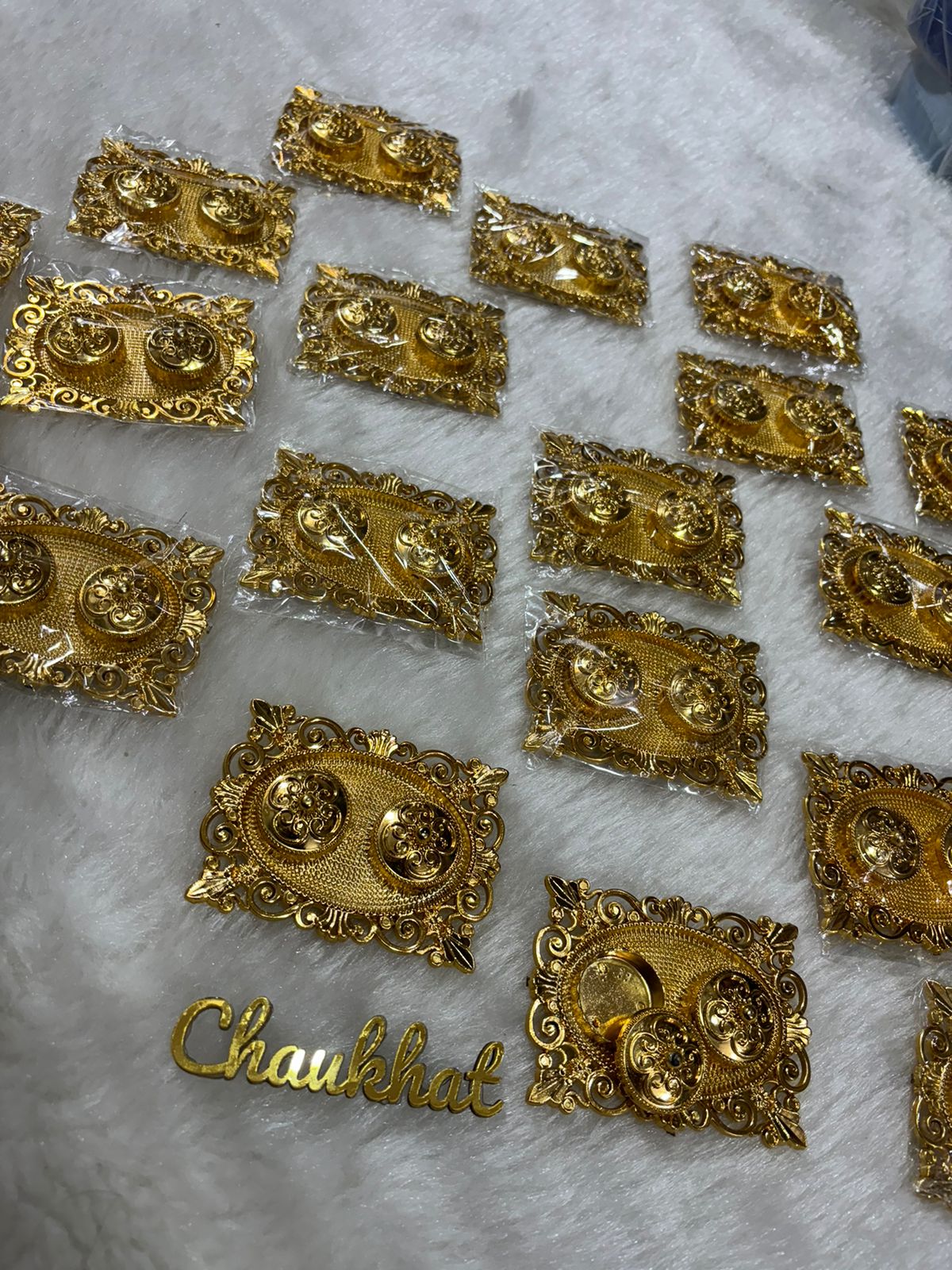 Tray design roli chawal plate used for wedding and puja rituals