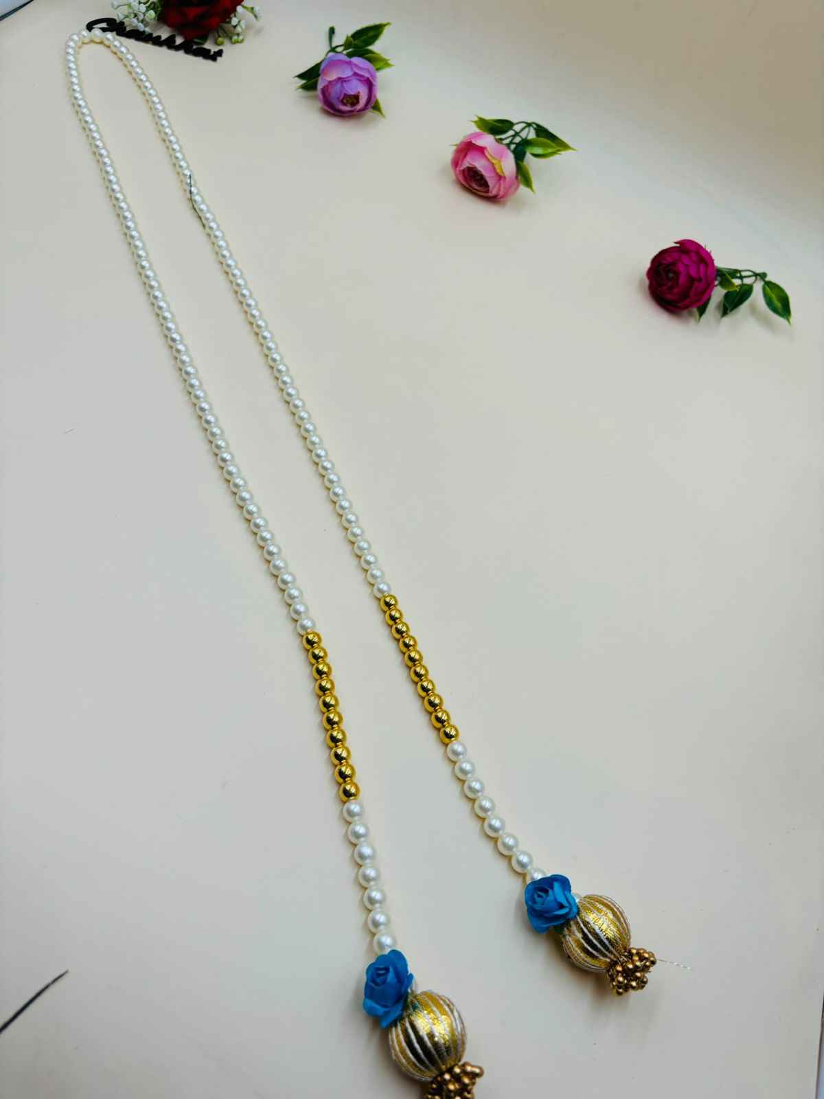 Traditional Gota and Pearl Barat Swagat Mala for Marriage Rituals