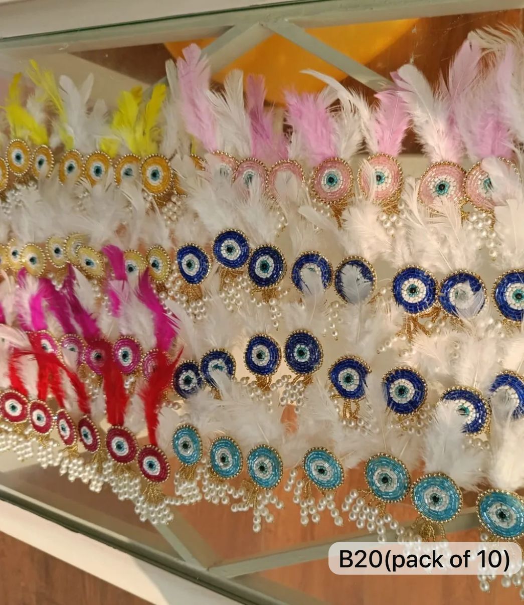 Blue evil eye safety pin for good luck and protection from nazar