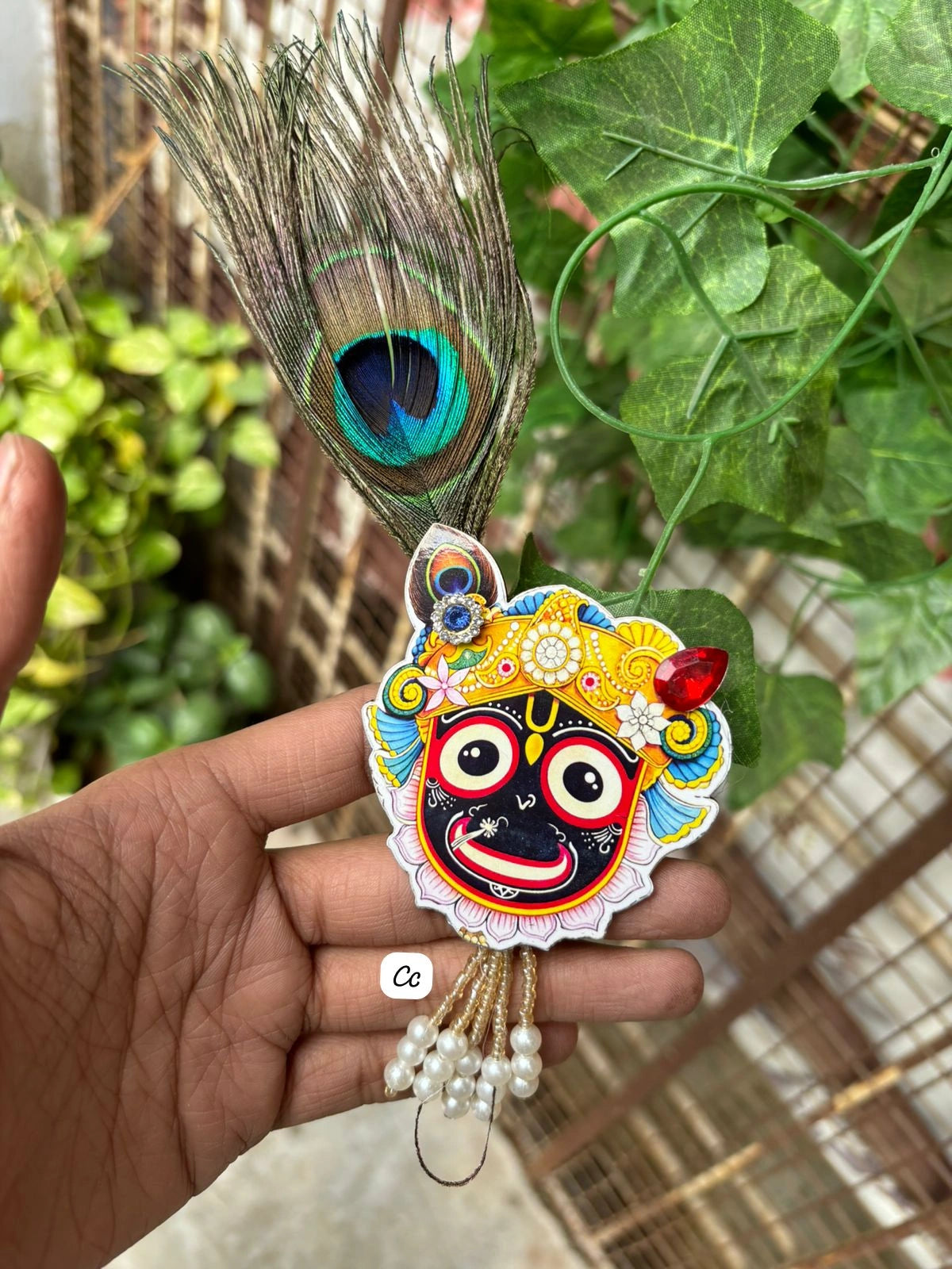 Premium Jagannath Brooch with Peacock Feather for Wedding Bhajan Kirtan