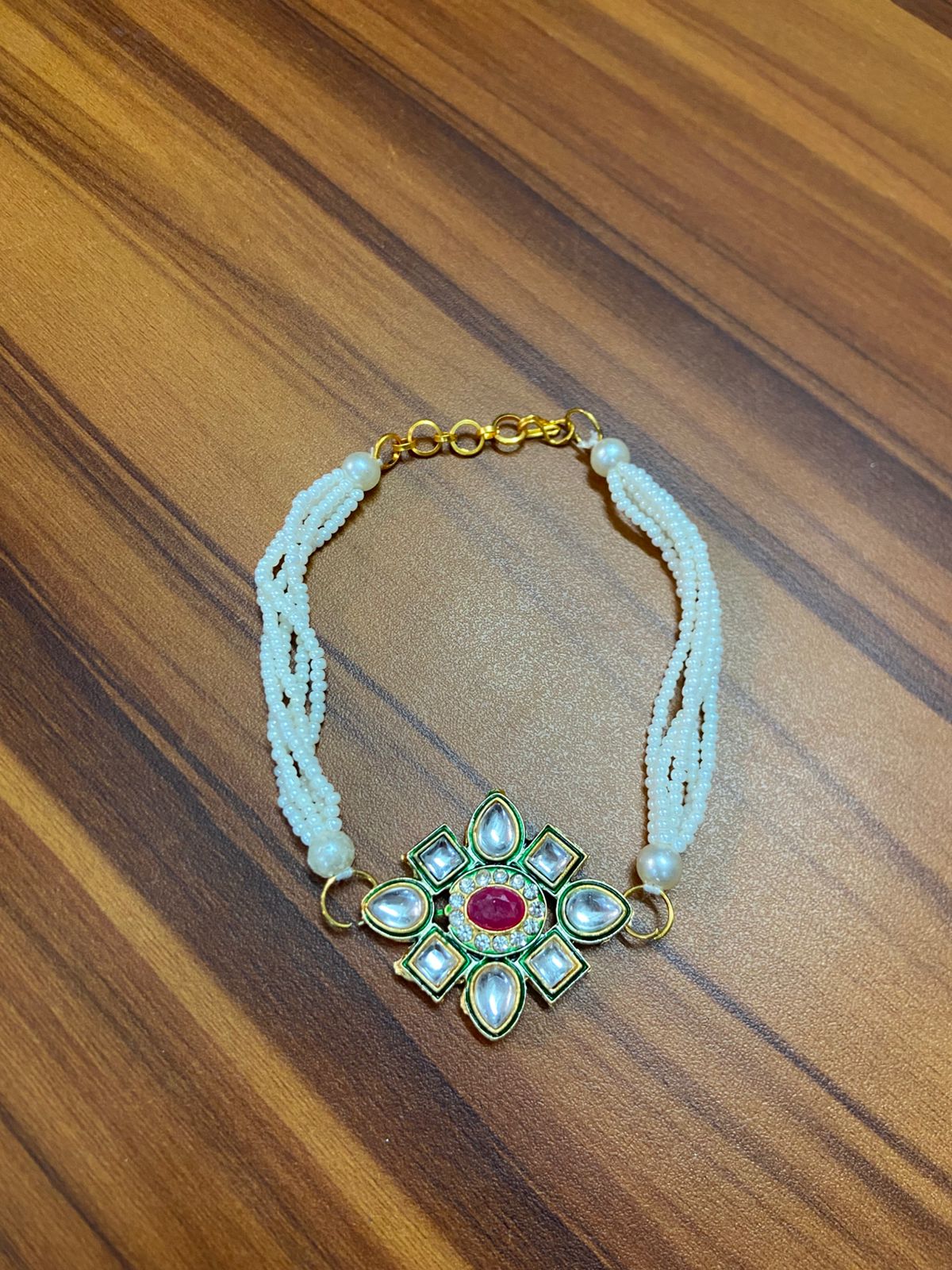 Pearl Kundan Bracelet for Women – Traditional Wedding Jewellery