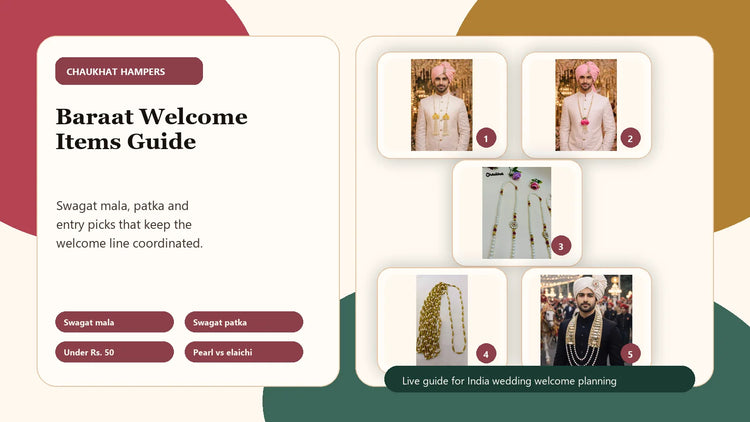 Baraat Welcome Items Guide: Swagat Mala, Patka and Entry Sets