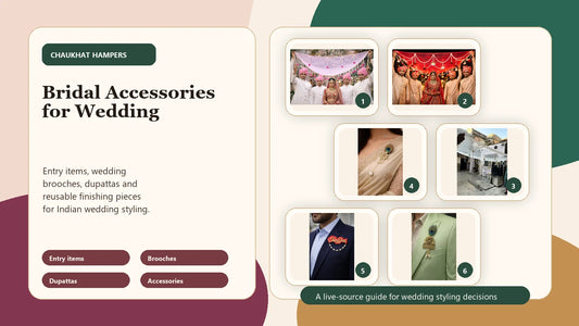 bridal accessories for wedding cover showing bridal entry items brooches dupattas and wedding accessories