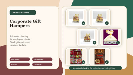 corporate gift hampers cover showing hamper baskets and curated Chaukhat Hampers bulk gifting products