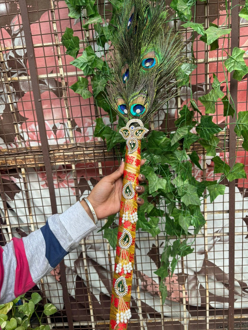 21 pankh peacock feather morchadi used for pooja and temple decoration