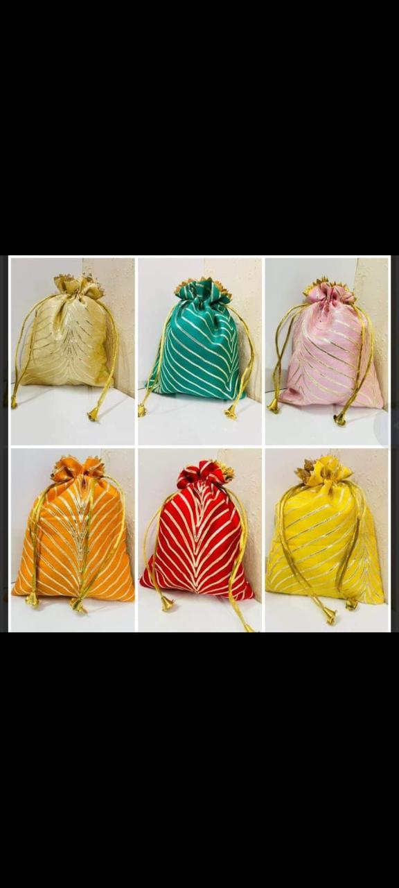 Traditional fabric potli bag for festive gift packaging