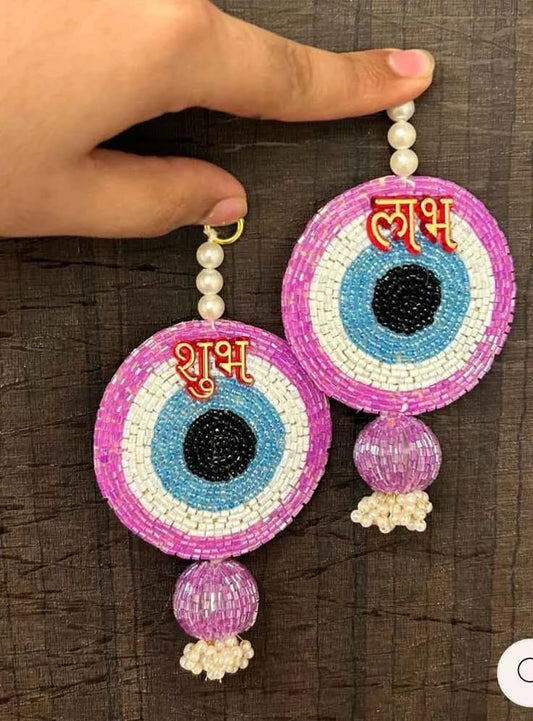 Designer Shubh Labh Acrylic Pair for Festive Entrance