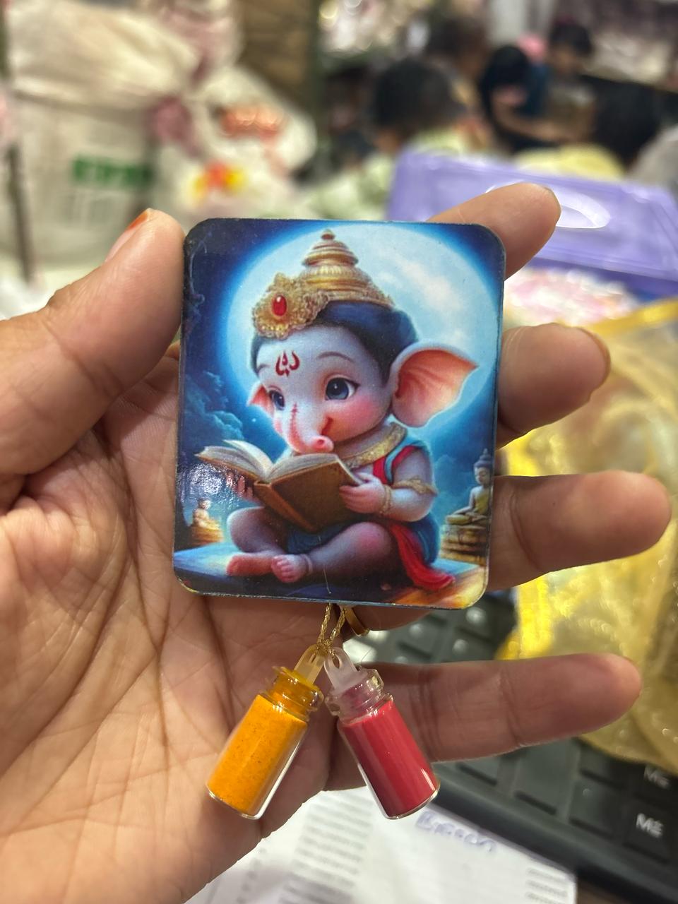 Auspicious Ganpati haldi kumkum used for Ganesh puja and religious rituals