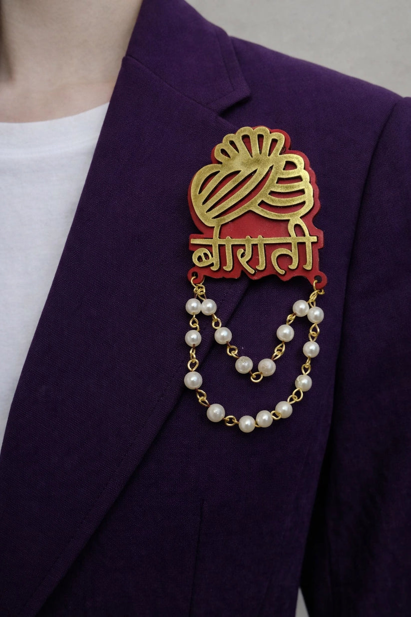 Royal Barati Brooch for Wedding Groom and Groomsmen