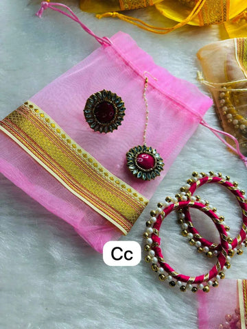 Traditional Maang Tikka Kangan Ring Hamper Gift Set for Brides & Women