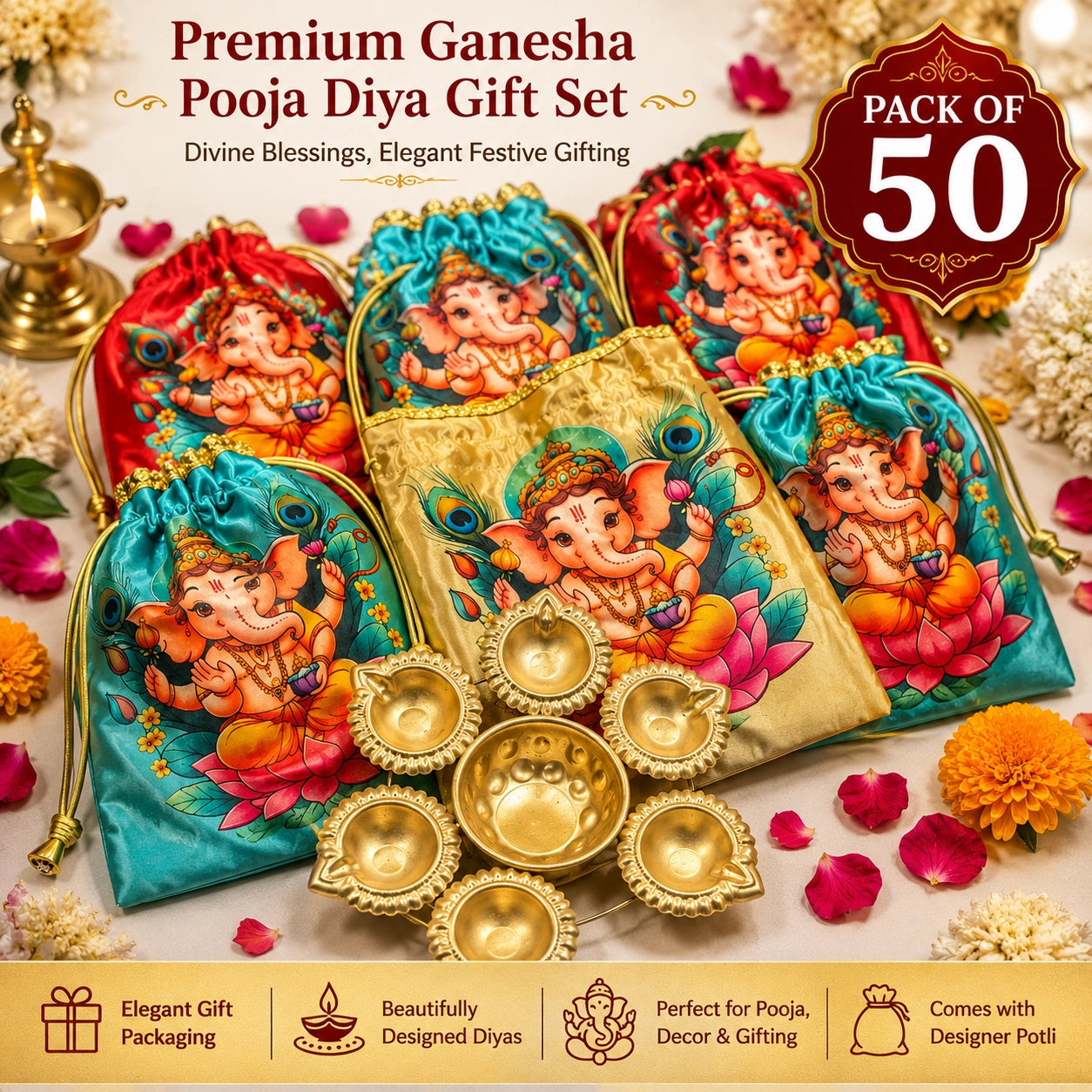 Ganesh Ji Potli & Urli Gift Set