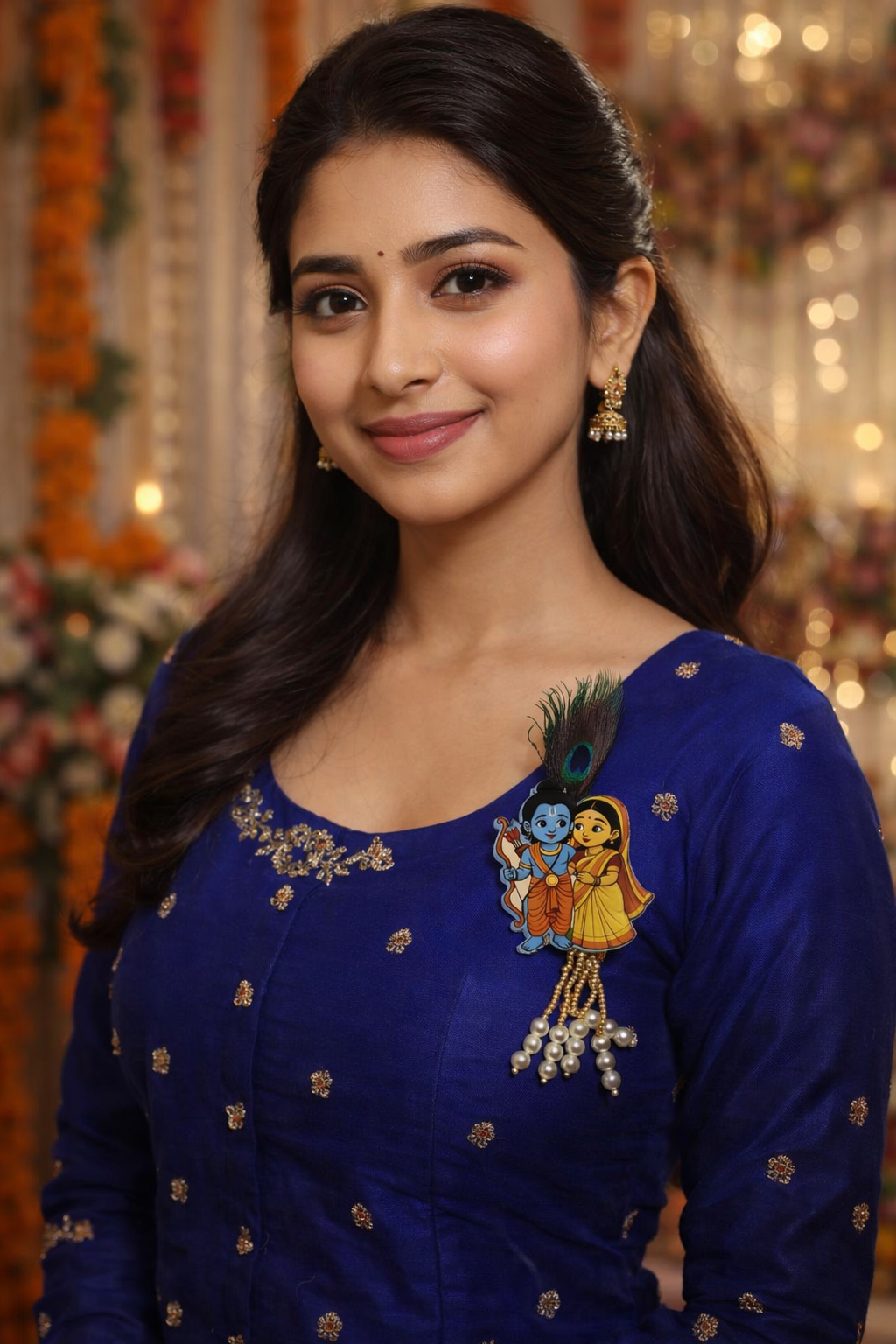 Ram Sita Devotional Brooch for Wedding Bhajan and Kirtan