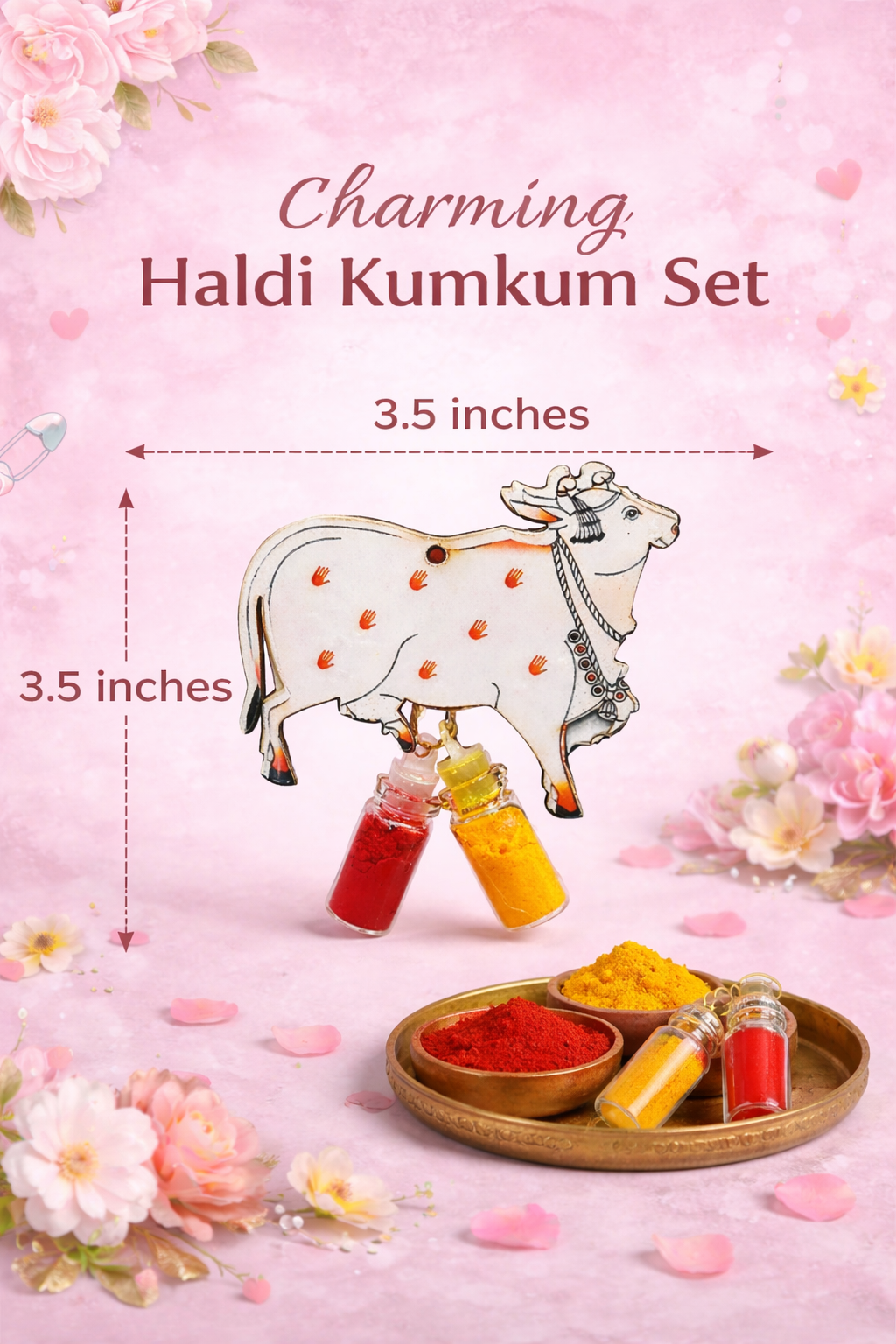 Designer Cow Theme Haldi Kumkum Set for Indian Ceremonies