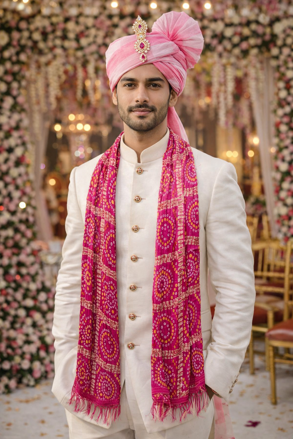 Chinnon Barat Swagat Dupatta for Wedding