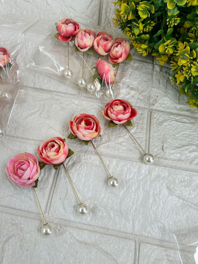 Premium floral lapel pin for groom and festive wear