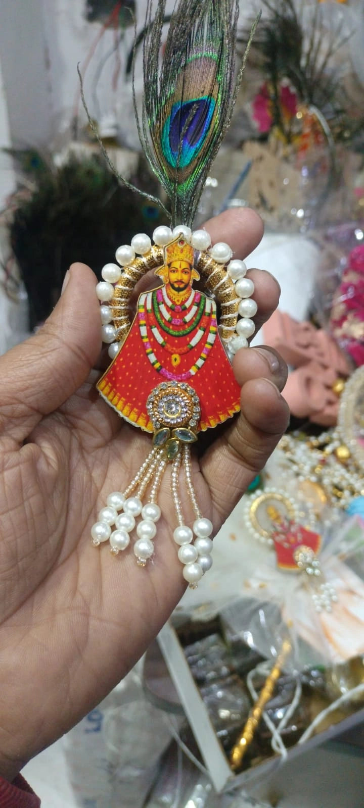 Religious Khatu Shyam Ji brooch for kurta, blazer and sherwani