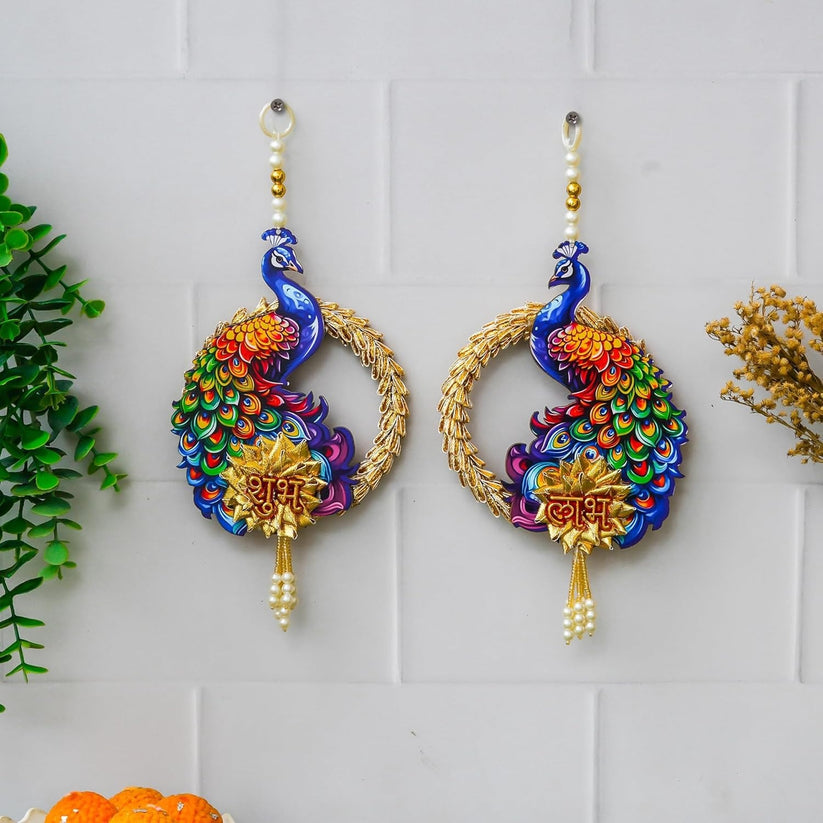 designer-peacock-shubh-labh-hanging-pair-diwali-door-wall-decor