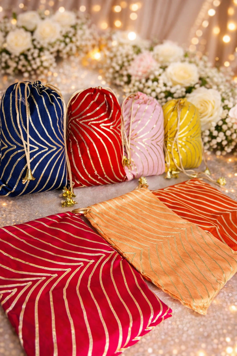 Designer potli bag 7x9 inch size perfect for wedding return gifts, dry fruits, jewellery packaging and festive gifting