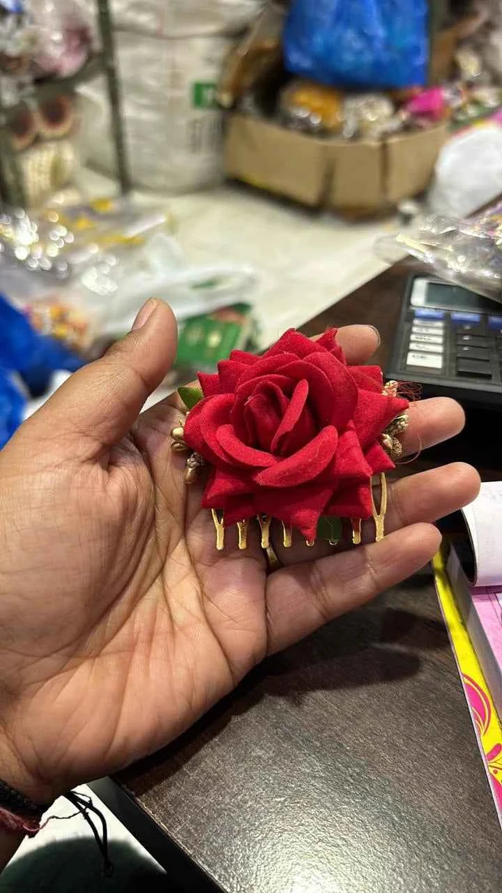 Stylish Floral Hair Clip for Women – Designer Rose