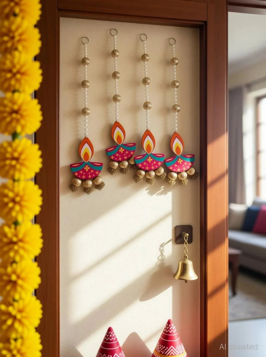 Diwali diya hanging toran latkan for door, pooja room and festive home decoration