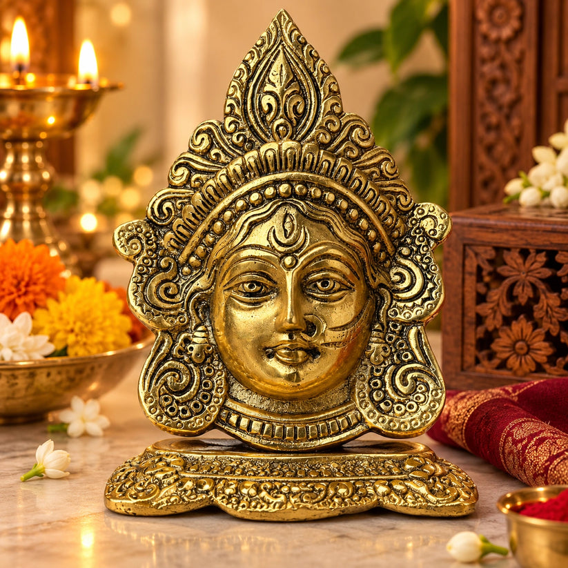 Decorative Durga Mata stand for home temple, pooja room, Navratri and Durga Puja decoration
