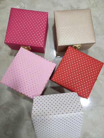 Elegant 4x4 designer wedding gift box for shagun, dry fruits and cash gifting