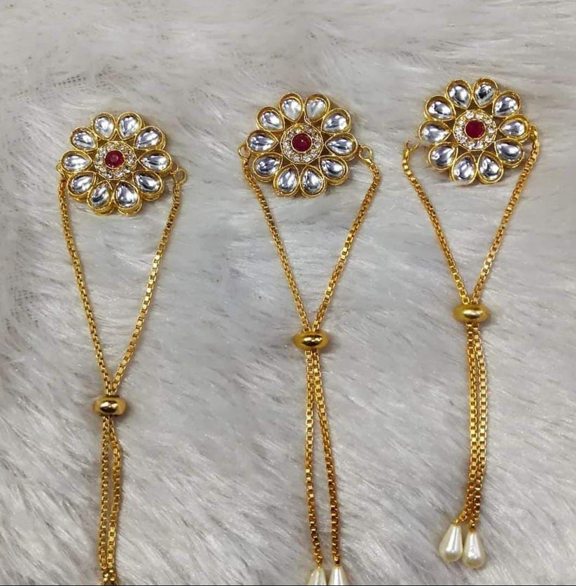 Elegant kundan bracelet jewelry perfect for weddings, ethnic wear and traditional celebrations