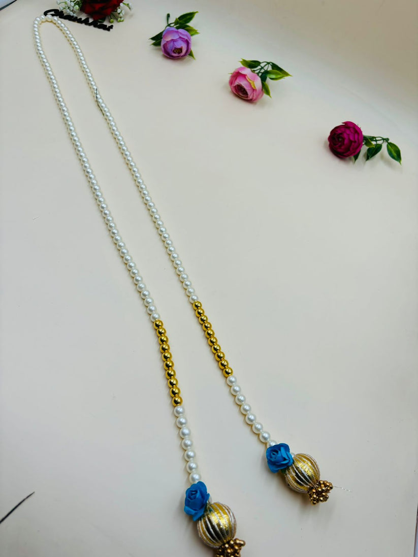 Designer pearl latkan necklace for saree and lehenga look
