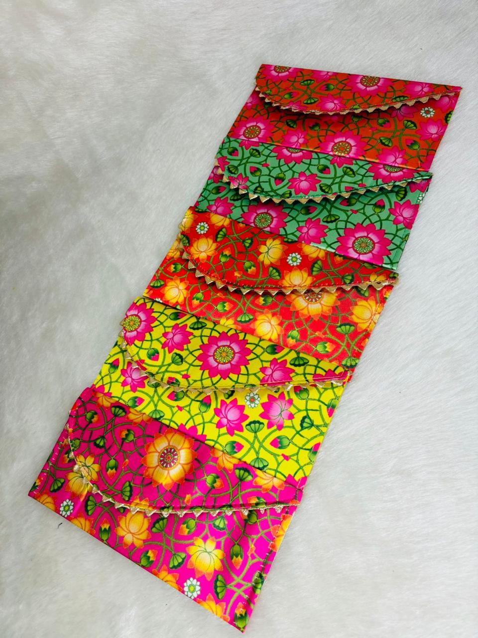 Flower design envelope with elegant floral print for wedding and festive gifting