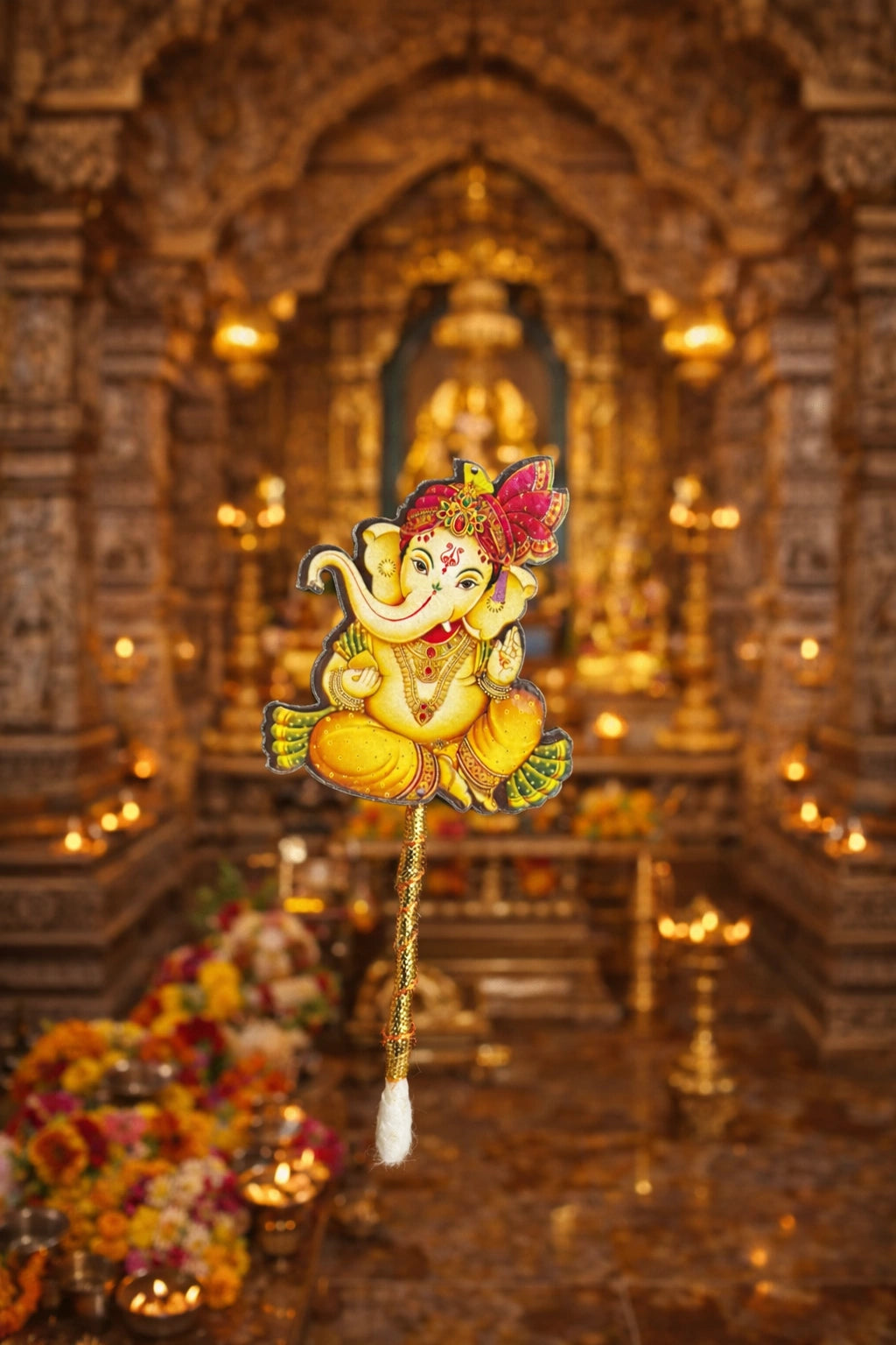 traditional Ganesh tilak applicator for religious pooja, festivals and daily temple worship