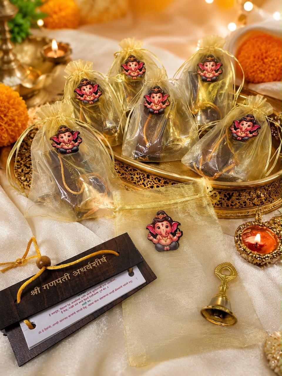 Ganesh pooja gift set with Atharvashirsha and bell