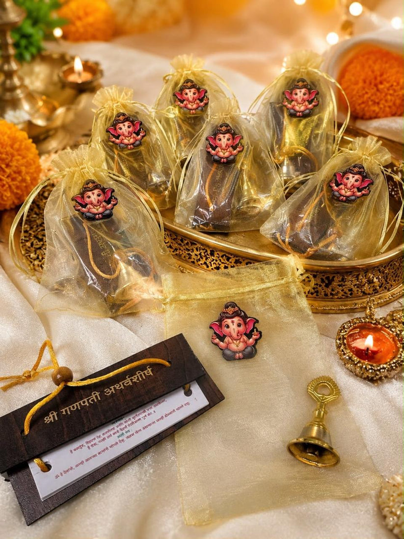 Ganesh pooja gift set with Atharvashirsha and bell