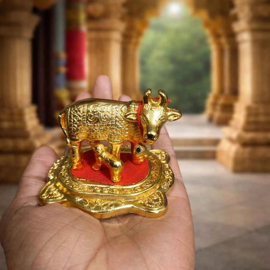 Golden Kamdhenu Cow Statue for Diwali and Housewarming Gift