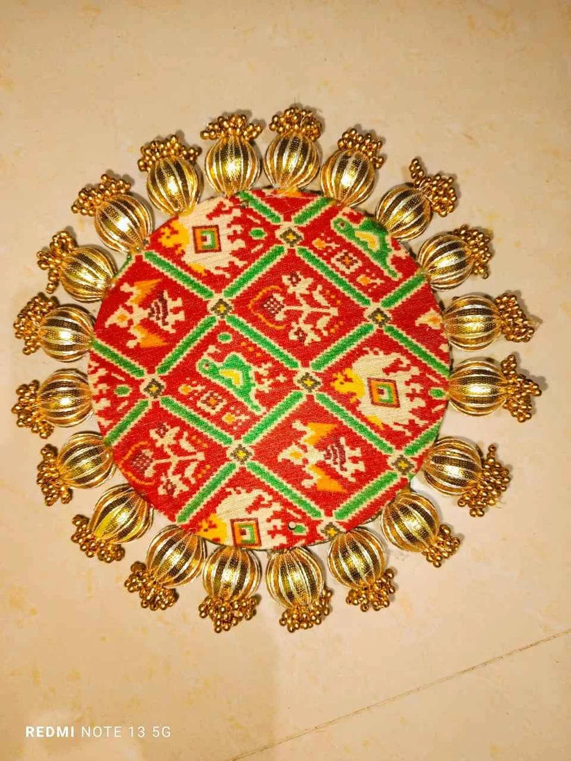 Reusable Golden Rangoli Mat for Home Decor & Festivals