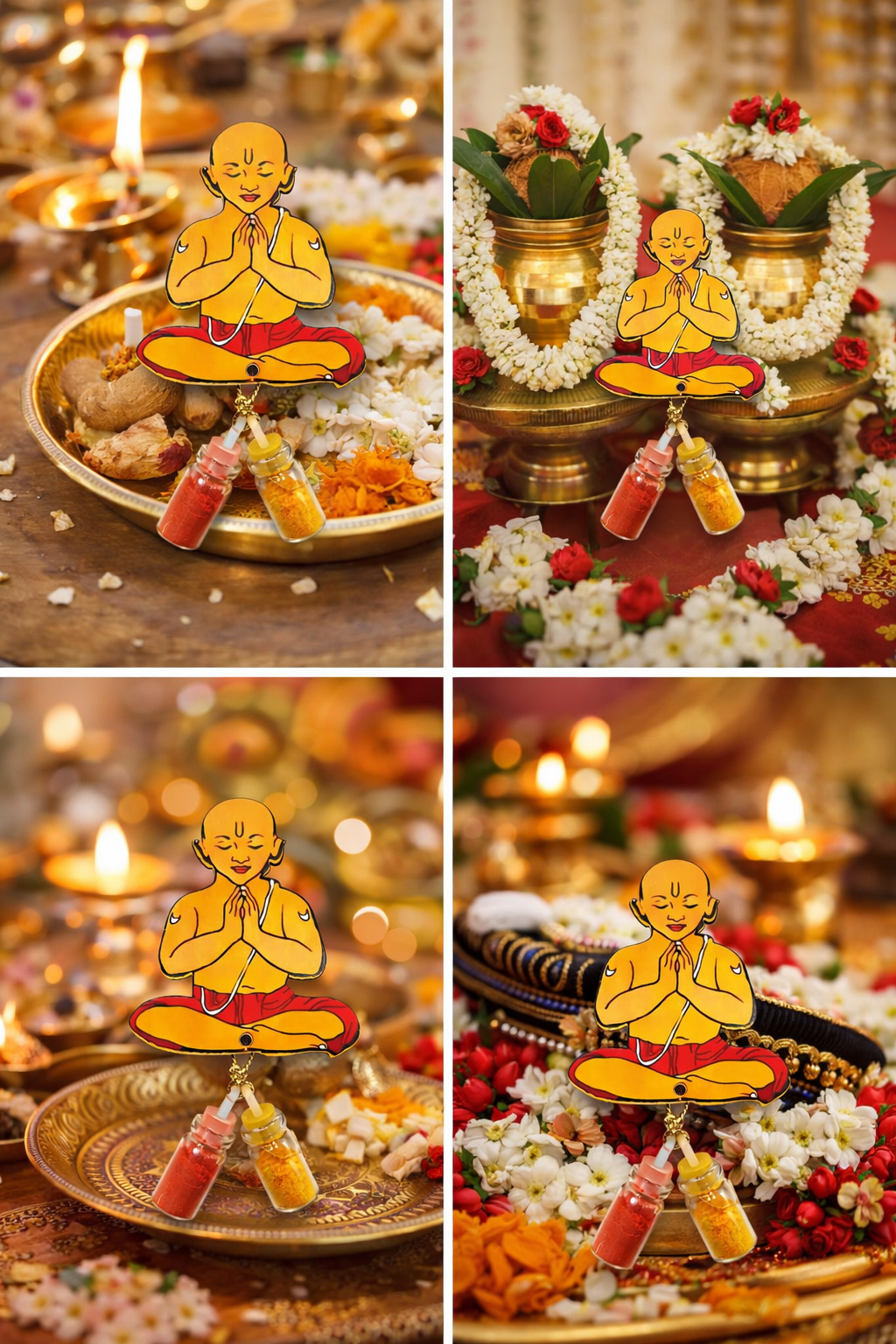 Classic Wooden Haldi Kumkum for Auspicious Rituals