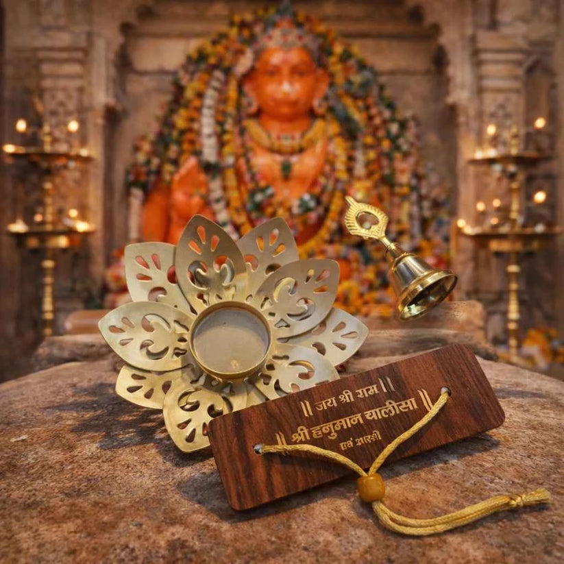 Gift Hamper Potli  In Pooja Bell , Urli  and Hanuman Chalisa