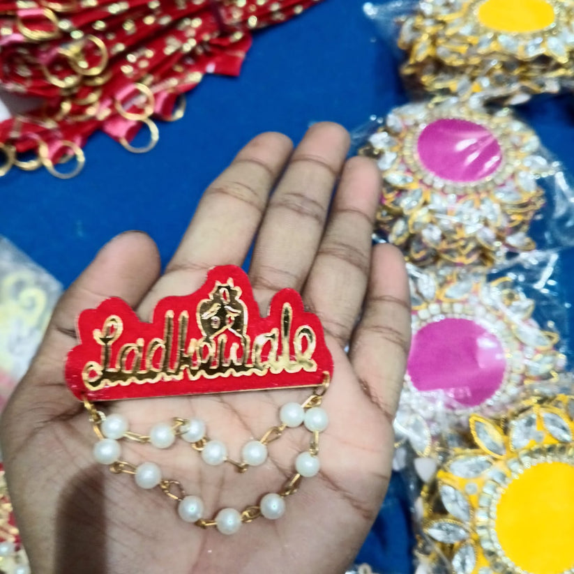 Ladkewale theme brooch for Indian wedding groom side function