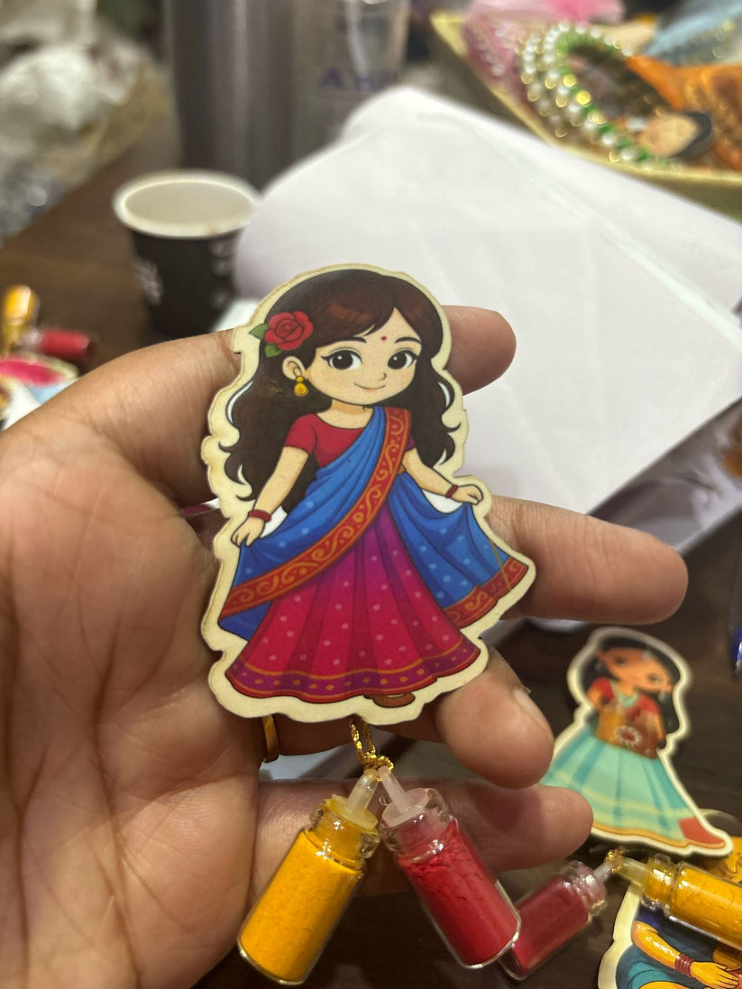 Langa voni theme haldi kumkum return gift for traditional functions